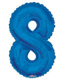 Number 8 Blue Foil Balloon 34" in each. 19670-34 - FestiUSA