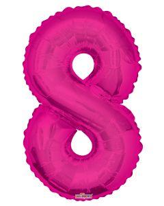 Number 8 Hot Pink Foil Balloon 14" in each. 35035-14 - FestiUSA