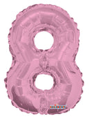Number 8 Light Pink Foil Balloon 14"in. 35055-14 - FestiUSA