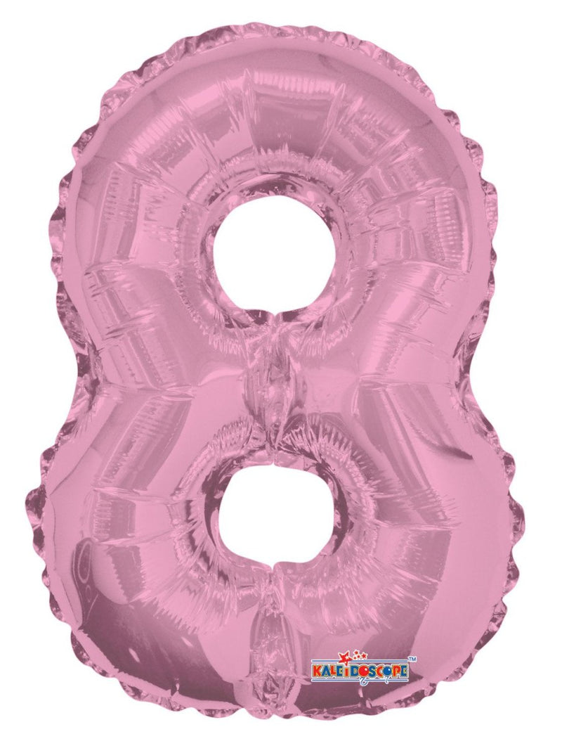 Number 8 Light Pink Foil Balloon 14"in. 35055-14 - FestiUSA