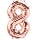 Number 8 Rose Gold Foil Balloon 14" in each. (Flat) 15688-14 - FestiUSA