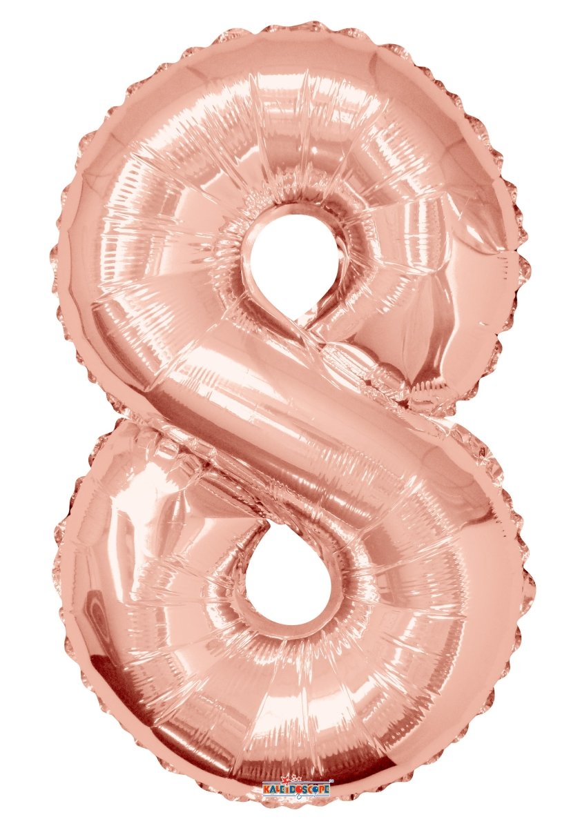 Number 8 Rose Gold Foil Balloon 34" 15648-34 - FestiUSA