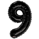 Number 9 Black Foil Balloon 34" each. 19691-34 - FestiUSA
