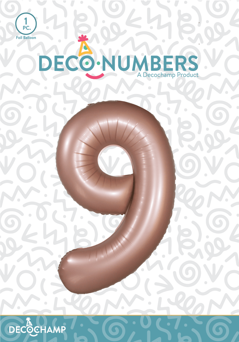Number 9 Dusty Rose Foil Balloon 34" (Single Pack) DECONUMBER - FestiUSA