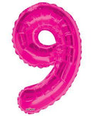 Number 9 Hot Pink Foil Balloon 14" in each. 35036-14 - FestiUSA
