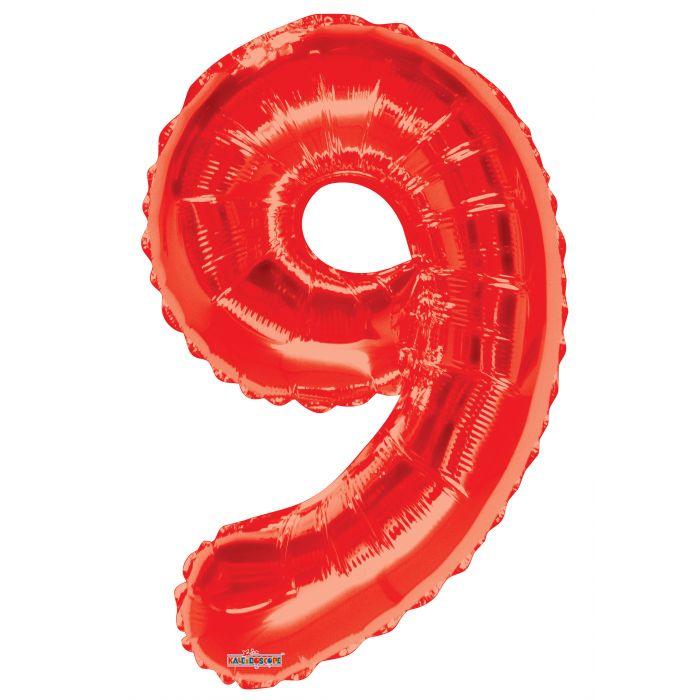 Number 9 Red Foil Balloon 34" in each. 15929-34 - FestiUSA