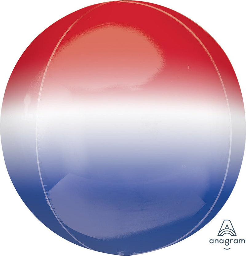 Ombré Orbz Red, White & Blue 15" - (Single Pack). 4107501 - FestiUSA