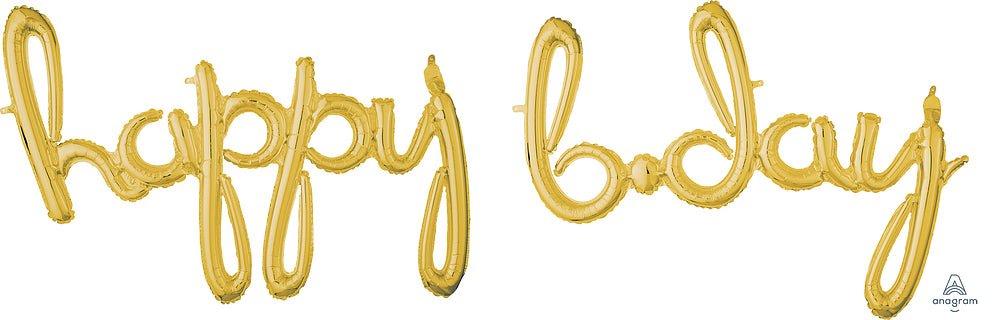 Phrase 39" Happy 37" Bday Gold - (Single Pack). 3793701 - FestiUSA