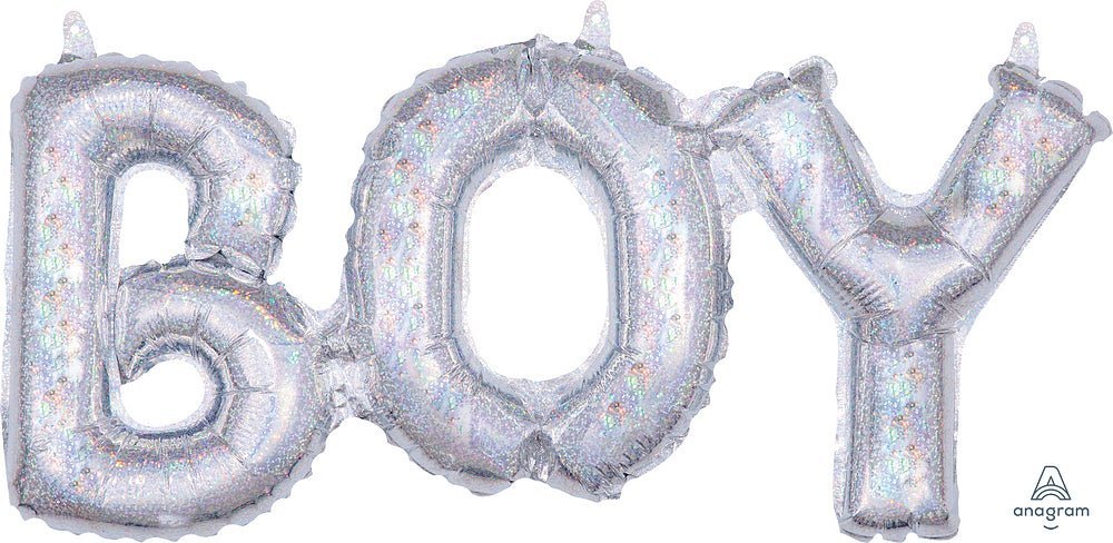 Phrase Block Boy Silver Holo 20" - (Single Pack). 3916511 - FestiUSA