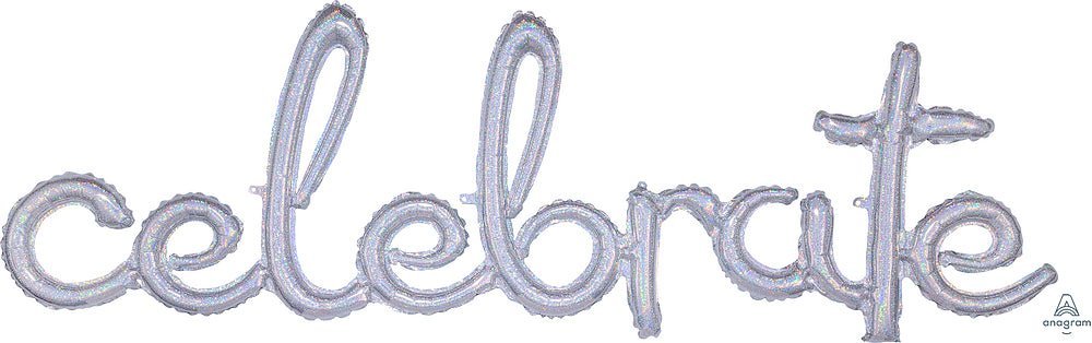 Phrase Celebrate Silver Holo 59" - (Single Pack). 3917211 - FestiUSA