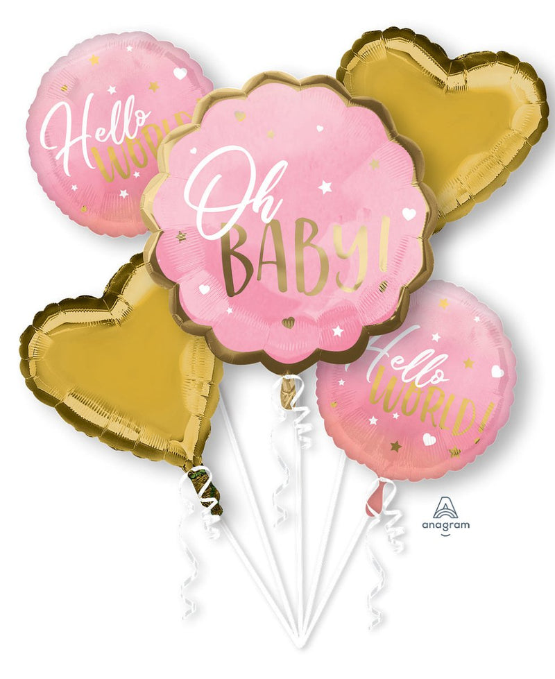 Pink Baby Girl (5 Balloons) - (Single Pack). 3972601 - FestiUSA