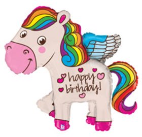 Rainbow Birthday Pony 45" 35140 (Single Pack) - FestiUSA