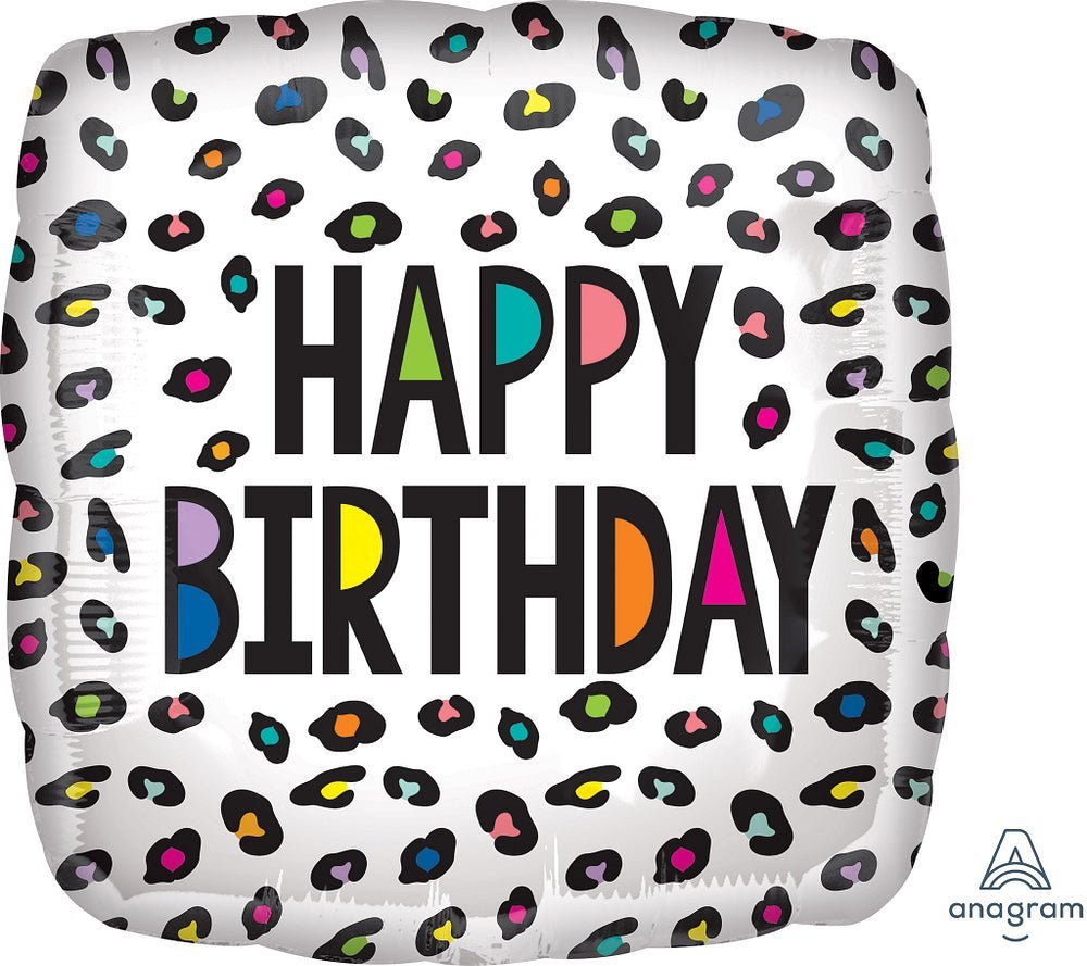 Rainbow Leopard Birthday 17" - (Single Pack). 4130601 - FestiUSA