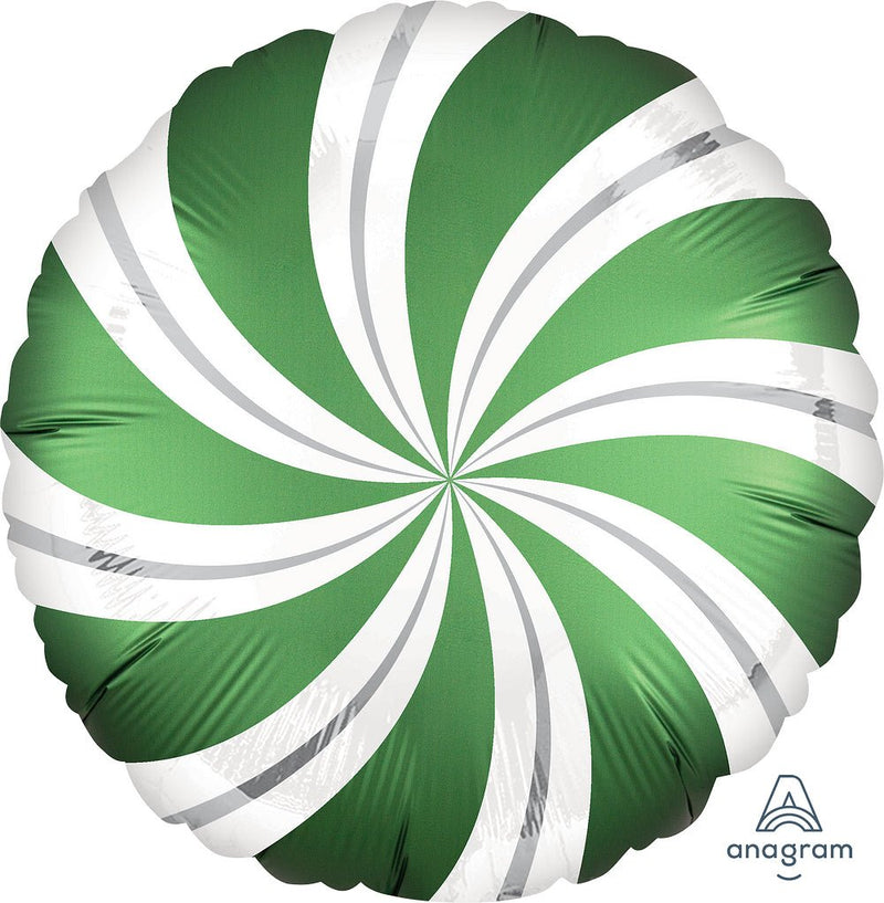 Satin Infused Emerald Candy Swirls 18" - (Flat). 4027602 - FestiUSA