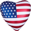 Satin Infused Heart Flag 18" - (Single Pack). 3933101 - FestiUSA