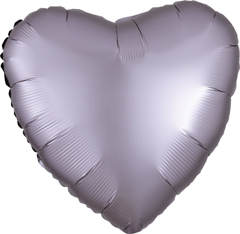 Satin Luxe Greige Heart 17" - (Single Pack). 3992001 - FestiUSA