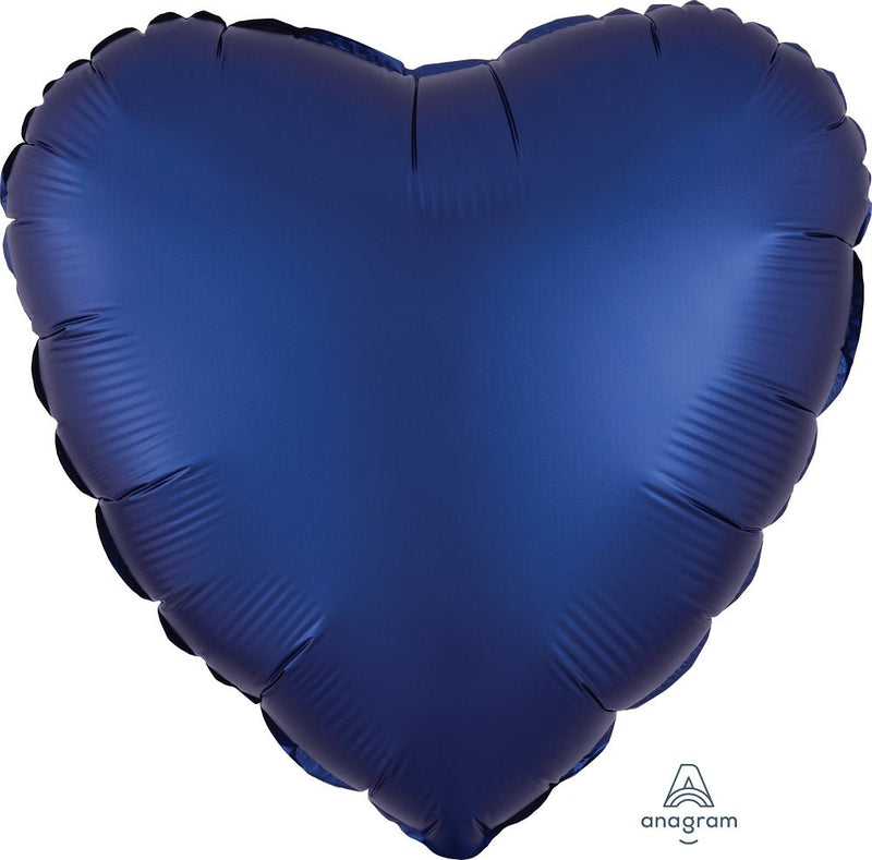 Satin Luxe Navy Heart 17" - (Single Pack). 3996101 - FestiUSA