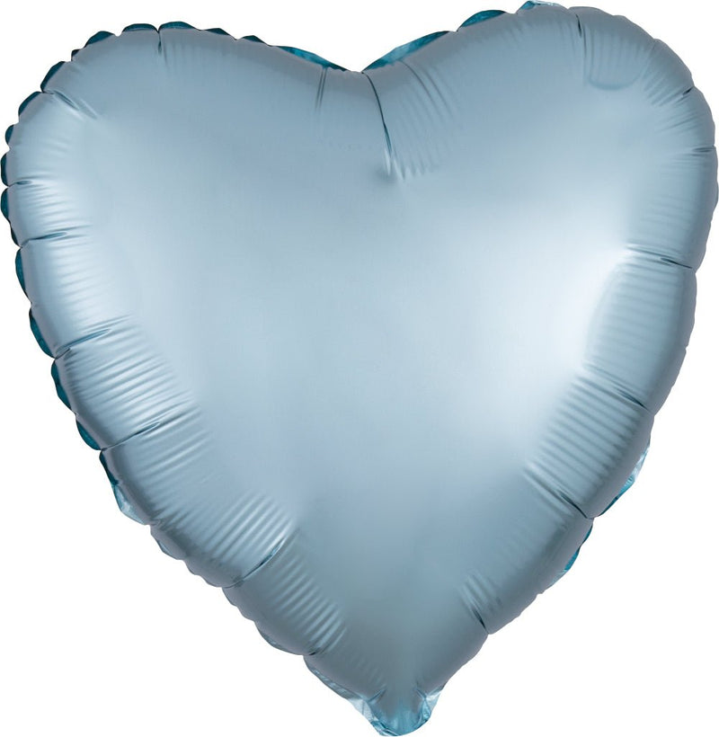 Satin Luxe Pastel Blue Heart 17" - (Single Pack). 3991101 - FestiUSA