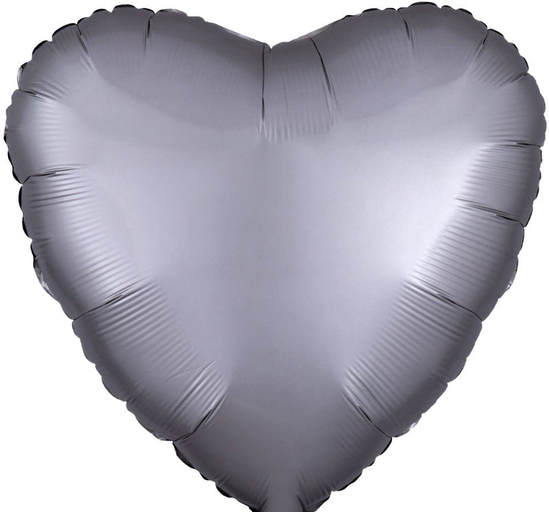 Satin Luxe Platinum Heart 17" - (Single Pack). 3680601 - FestiUSA