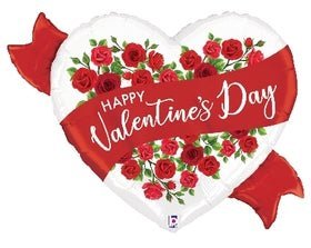 Satin Red Roses Valentine 29" - (Single Pack). 25072 - FestiUSA