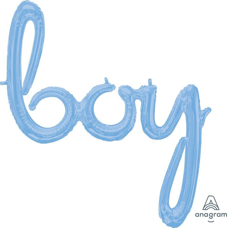 Script Phrase Boy Pastel Blue 29" x 32" - (Single Pack). 3916811 - FestiUSA