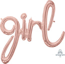 Script Phrase Girl Rose Gold 29" x 30" - (Single Pack). 3916211 - FestiUSA