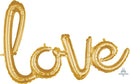 Script Phrase Love Gold 31" x 21" - (Single Pack). 3669601 - FestiUSA