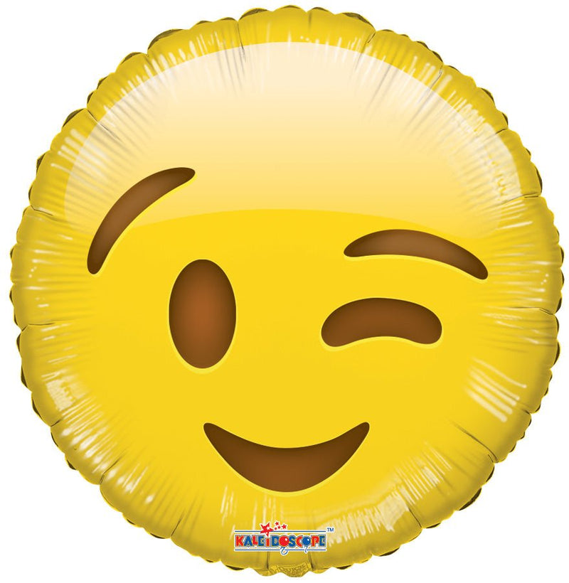 Smile Wink Emoji Balloons 18" Single Pack 35360-18 - FestiUSA