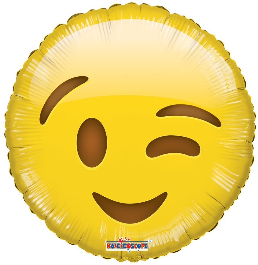 Smile Wink Emoji Balloons 18" Single Pack 35360-18 - FestiUSA