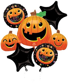 Smiley Halloween Pumpkins 35" - (Single Pack). 4340401 - FestiUSA