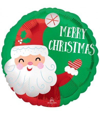 Smiley Satin Santa Christmas 18" - (Flat). 4334802 - FestiUSA