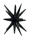 Starburst Black 3D Foil Balloon - 22" in. - FestiUSA