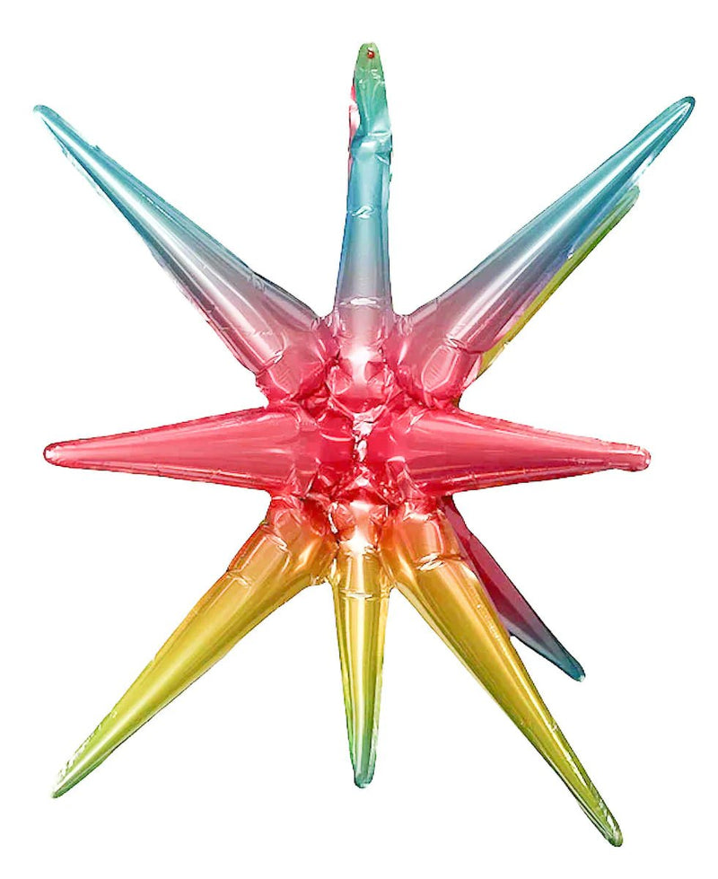 Starburst Rainbow 3D Foil Balloon - 22" in. - FestiUSA