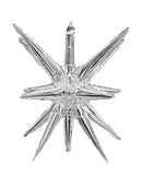 Starburst Silver 3D Foil Balloon - 22" in. - FestiUSA