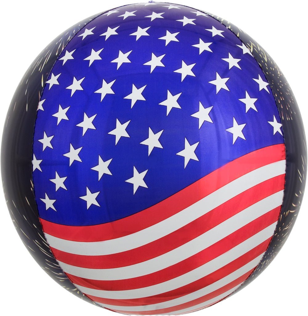 Stars, Stripes & Fireworks Orbz 15" - (Single Pack). 4095401 - FestiUSA