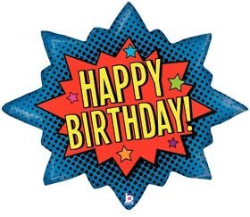 Superhero Birthday Burst 32" - (Single Pack) 35558 - FestiUSA