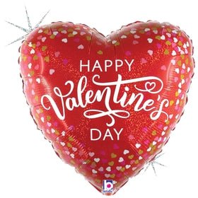 Valentine Confetti Hearts 18" - (Flat). 26152 - FestiUSA