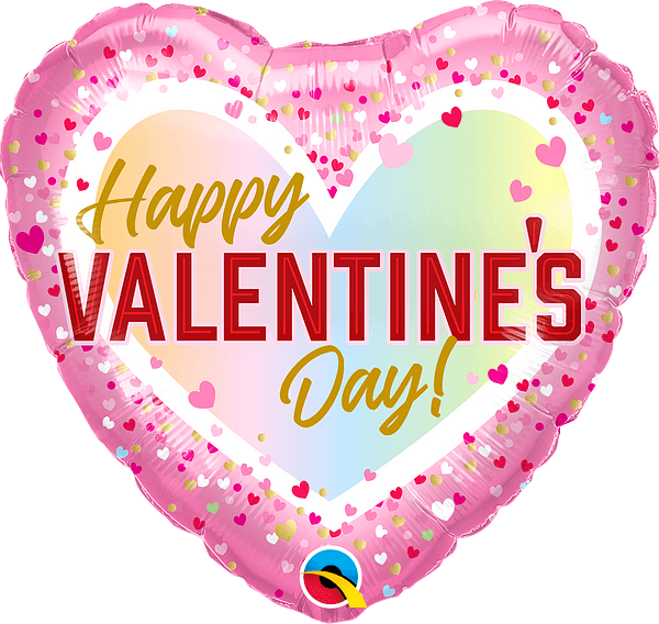 Valentine's Confetti Ombre 18" - (Flat). 97160 - FestiUSA