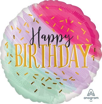 Watercolor Birthday Jumbo 28" - (Single Pack). 3995401 - FestiUSA