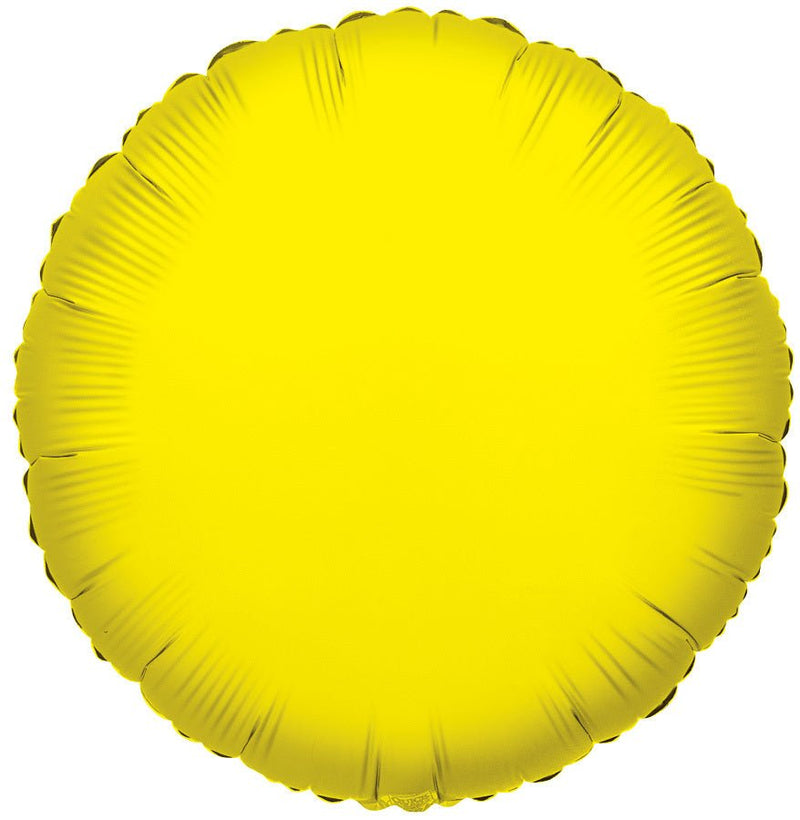 Yellow Mylar Round 18" - (Single Pack). 34049-18 - FestiUSA